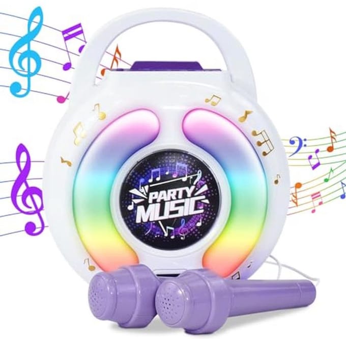Multifunctionele Karaoke Machine voor Kinderen met Microfoons en LED Licht