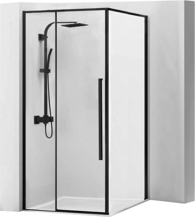 Rea Solar Black 80X100 - 195 cm - Douchecabine - Rechthoek - Zwart