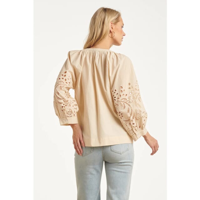 Smashed Lemon Blouse met broderie pofmouw detail |