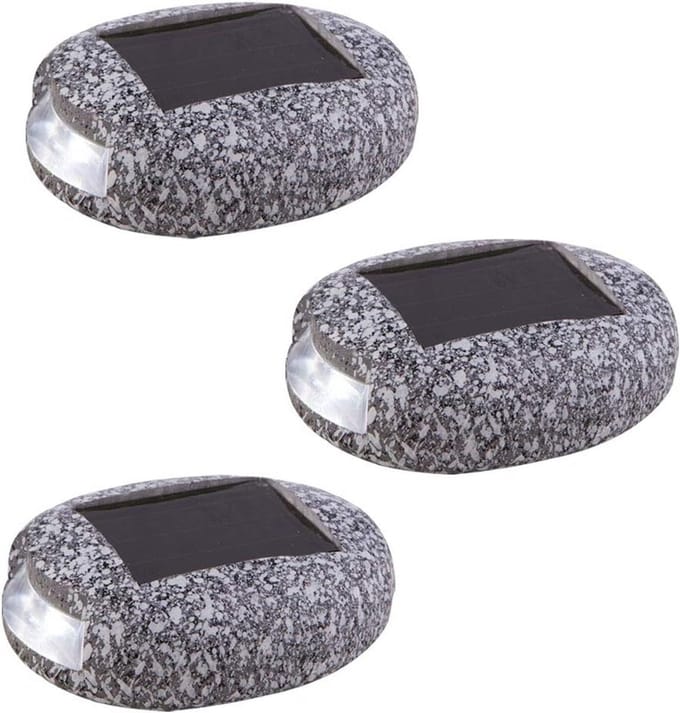 Set van 3 Solar Tuinlampen Grijs IP44 Verlichting op Zonne-energie