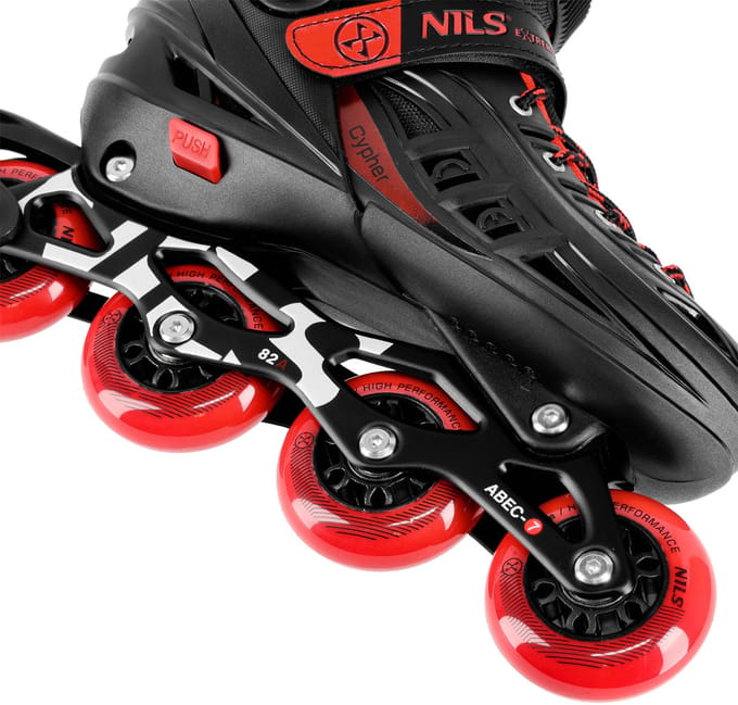 Nils Extreme Cypher - Inlineskates - Rood/Zwart - Maat 34-38