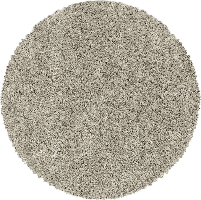 Flycarpets Azure Rond Vloerkleed Beige - Effen - Hoogpolig - 120x120 cm