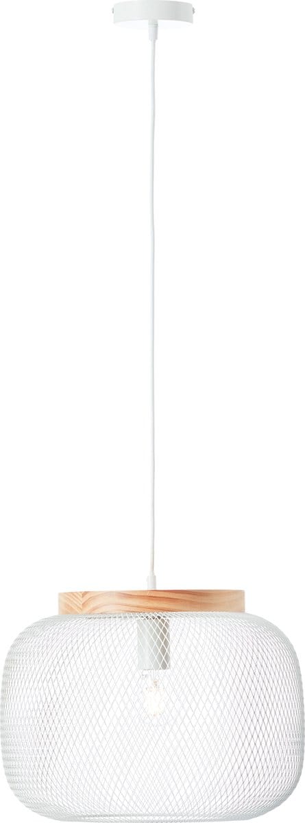 BRILLIANT H 110 cm, D 40 cm, E27, inkortbaar, metaal/hout, wit/licht hout