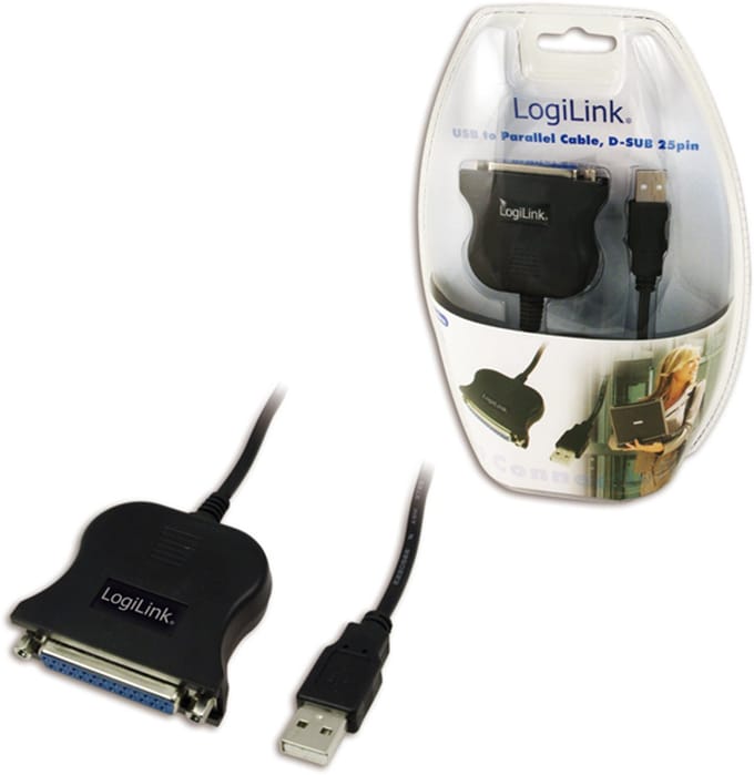 LogiLink USB 1.1 Aansluitkabel [1x USB 1.1 stekker A - 1x D-sub bus 25-polig] UA0054 1.50 m