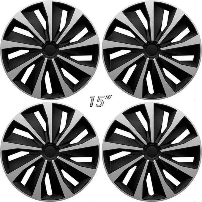 Autostyle Wieldoppen 15 inch Grip zilver/zwart