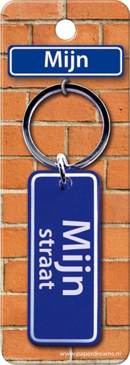 Paper Dreams Sleutelhanger Straatnaam: Mijn 9 X 3 Cm Blauw