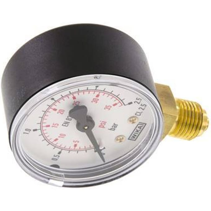 0..2.5 Bar Manometer Onderaansluiting Kunststof/Messing 50 mm Klasse 2.5