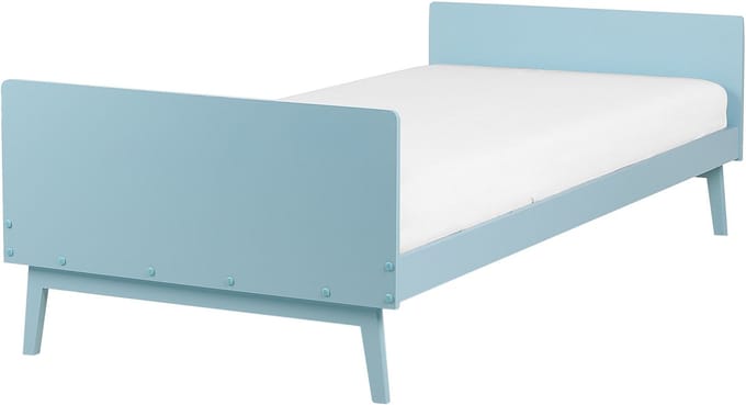 BONNAC - Eenpersoonsbed - Lichtblauw - 90 x 200 cm - Dennenhout