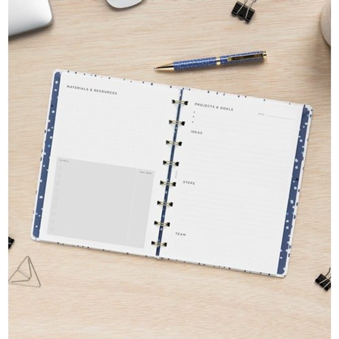 Filofax interieur, formaat a5, uitvoering projecten en doelen notitiepapier à 56