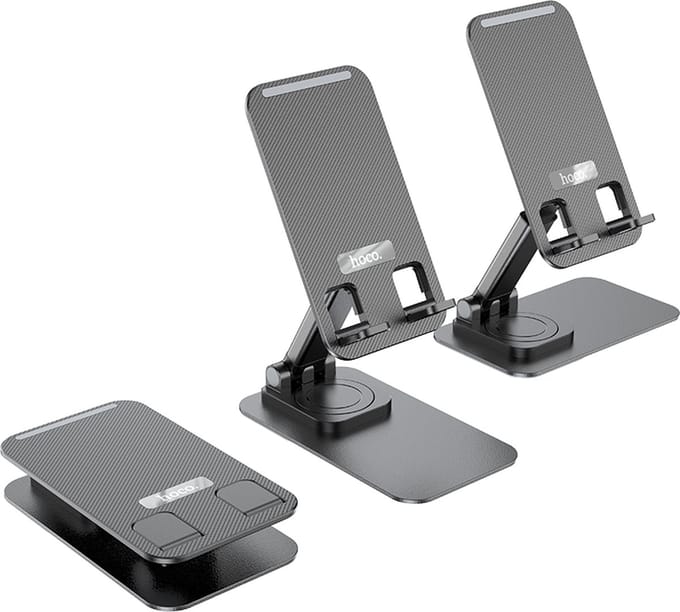 Hoco Telefoonhouder - Verstelbaar - Opvouwbaar - Bureau Houder - Zwart
