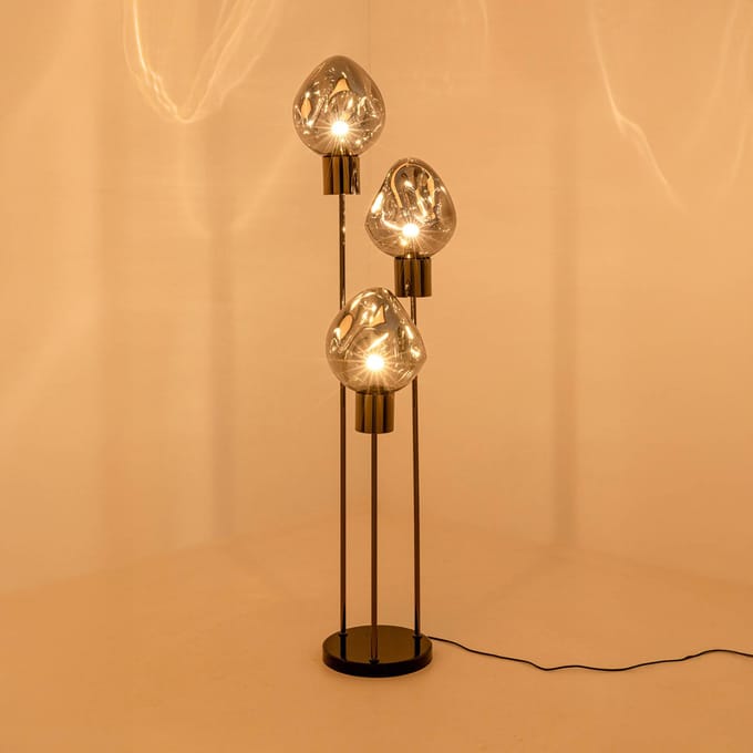 KARE vloerlamp Supernova, rookgrijs, glas, 160 cm, E27