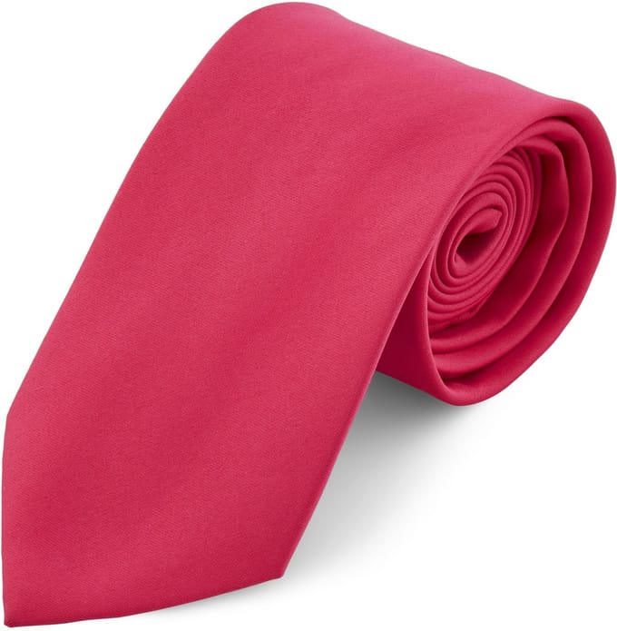 Basic Stropdas van 8 cm in Schreeuwend Roze