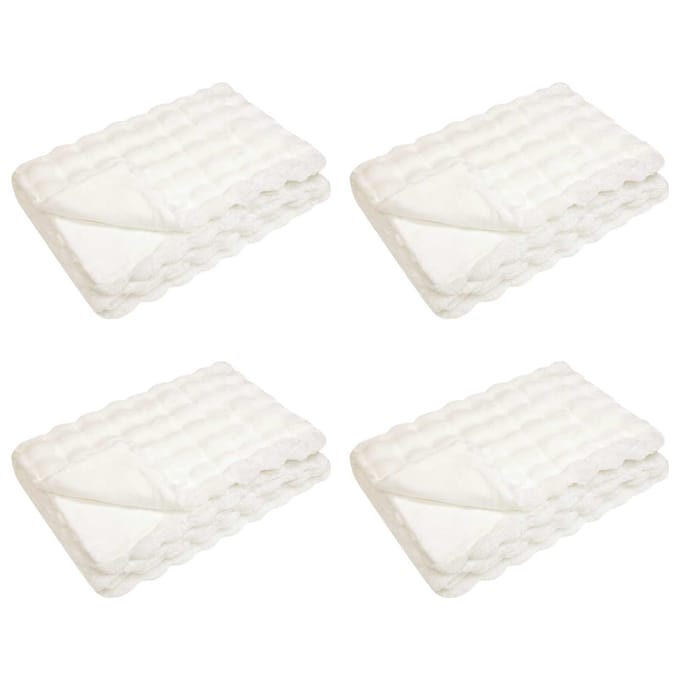 vidaXL - Antislip - deken - van - imitatie - konijnenbont - Olite - 4 - st - Wit