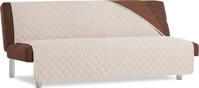 Duo Click Clack - Bankbeschermer zonder armleuningen - 100cm breed - Beige - Twee kanten te gebruiken