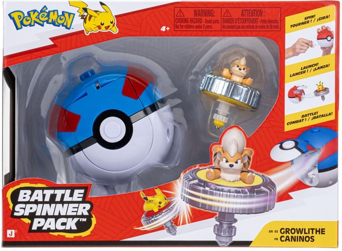 Pokemon Pokémon Battle Spinners tol Growllithe & Great Ball