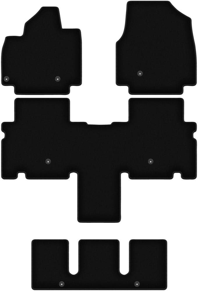 Wielganizator WLG-BASIC Serie - Autovloermatten - Zwart - Kia EV9 - 7-Persoons