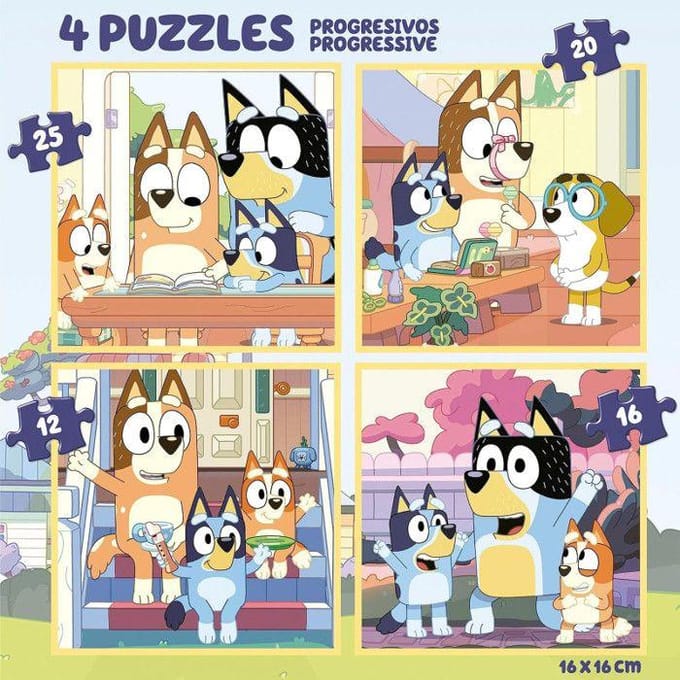 Educa - Bluey Progressieve Koffer - Puzzel - Vanaf 3 jaar - 25 stukjes - Sinterklaas Cadeautjes