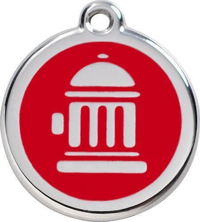 Red Dingo Hondenpenning 30 mm brandkraan rood