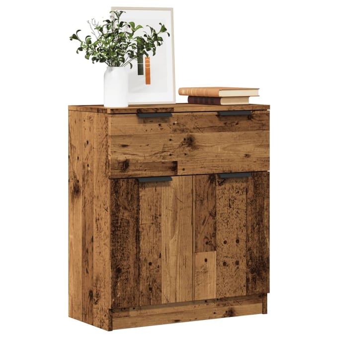 vidaXL - Dressoir - 60x30x70 - cm - bewerkt - hout - oud - houtkleurig