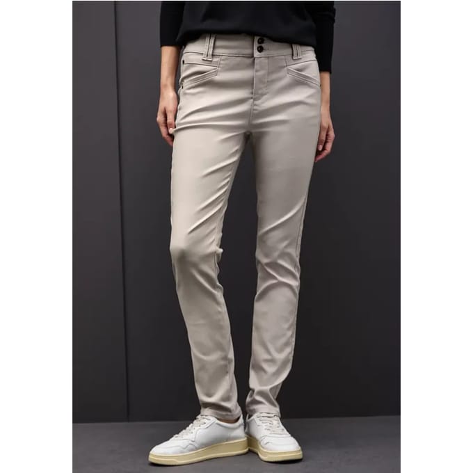 Slim Fit gecoate broek