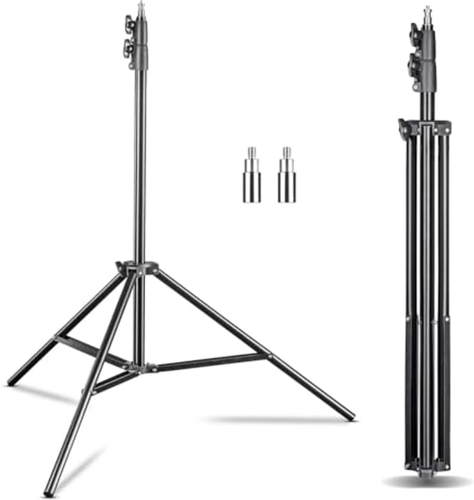 Set van 2 lampstatief 260 cm - Lichtstatief met veerdemping voor fotografie en studio
