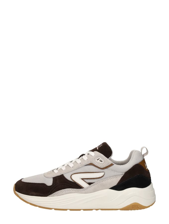 Hub  Glide lt bone/off white/dark coffee lage sneakers heren