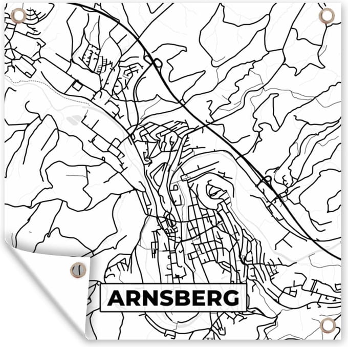 Tuindoek Arnsberg - Plattegrond - Kaart - Stadskaart - 100x100 cm