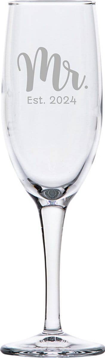 Gegraveerde Champagneglas 16,5cl Mr. Est. 2024
