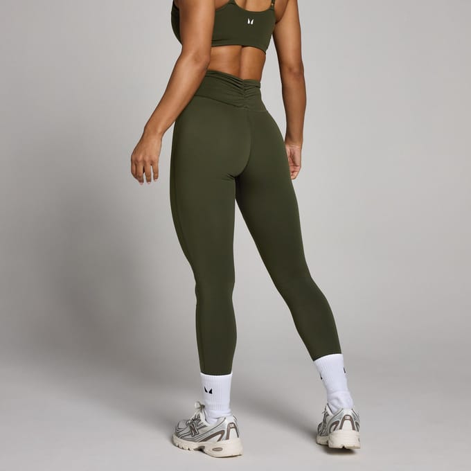 MP Dames Tempo Dipped Waist Legging - Bosgroen - S