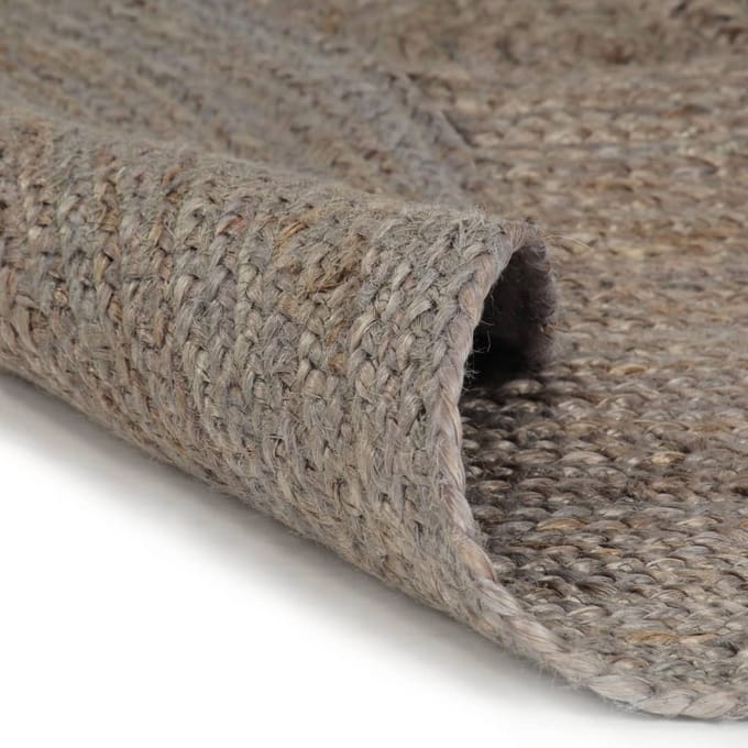 vidaXL - Vloerkleed - handgemaakt - rond - 150 - cm - jute - grijs