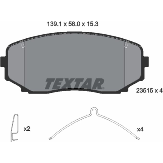 Remblokset TEXTAR 2351505, voor