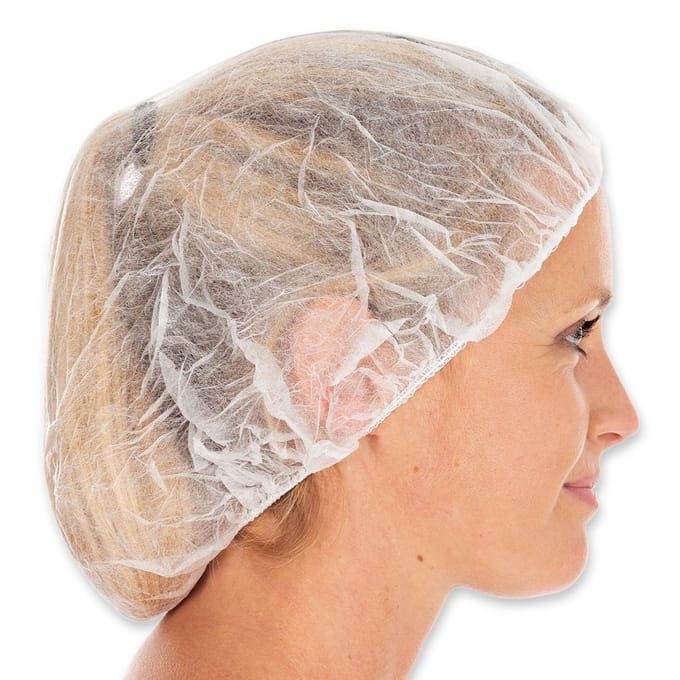 Wegwerp haarnetjes per 100 stuks wit haarnetjes
