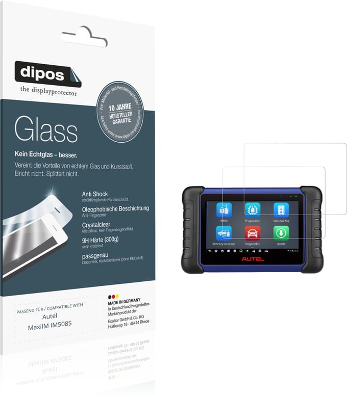 dipos – 2x Pantserfolie geschikt voor Autel MaxiIM IM508S | 9H Screenprotector