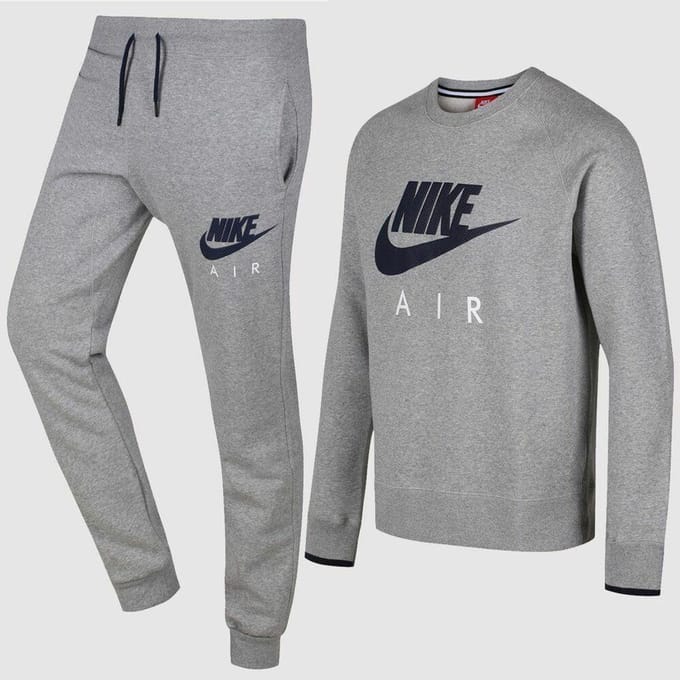 Nike Trainingspak met ronde hals voor heren, grijs