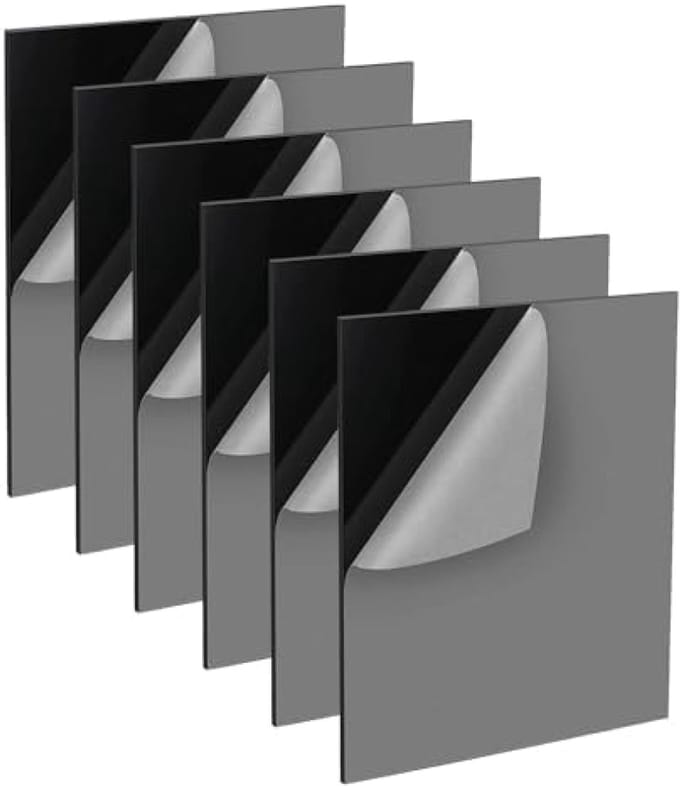 PromoHome 6 Zwarte Acrylplaten - 21x29,7 cm - Onbreekbaar & Multifunctioneel