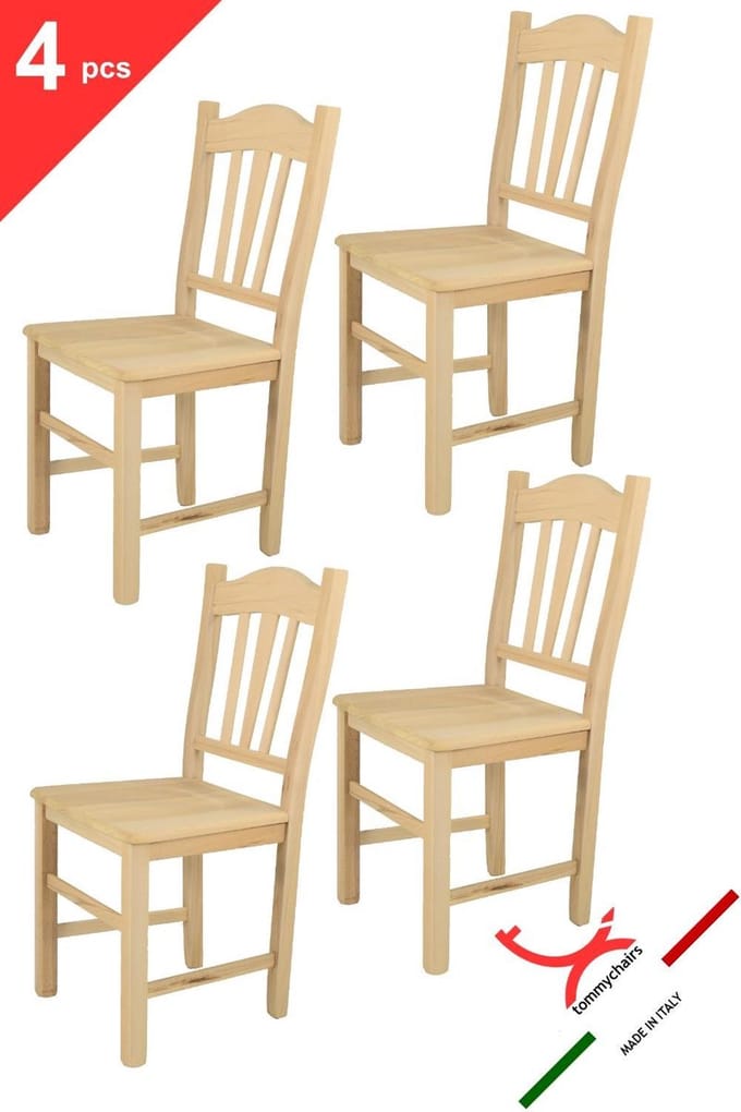 Tommychairs Silvana - Eetkamerstoelen - Set van 4 - Naturel - Hout