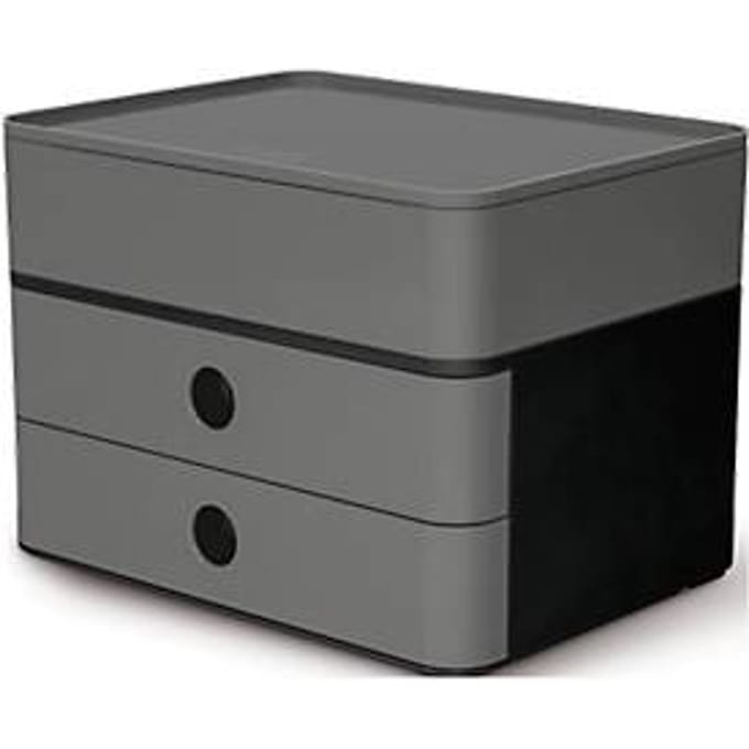 Ladebox HAN Allison Smart-Box Plus, 2 laden met scheidingswanden, Benodigdhedendoos, stapelbaar, ABS-kunststof, graniet-grijs