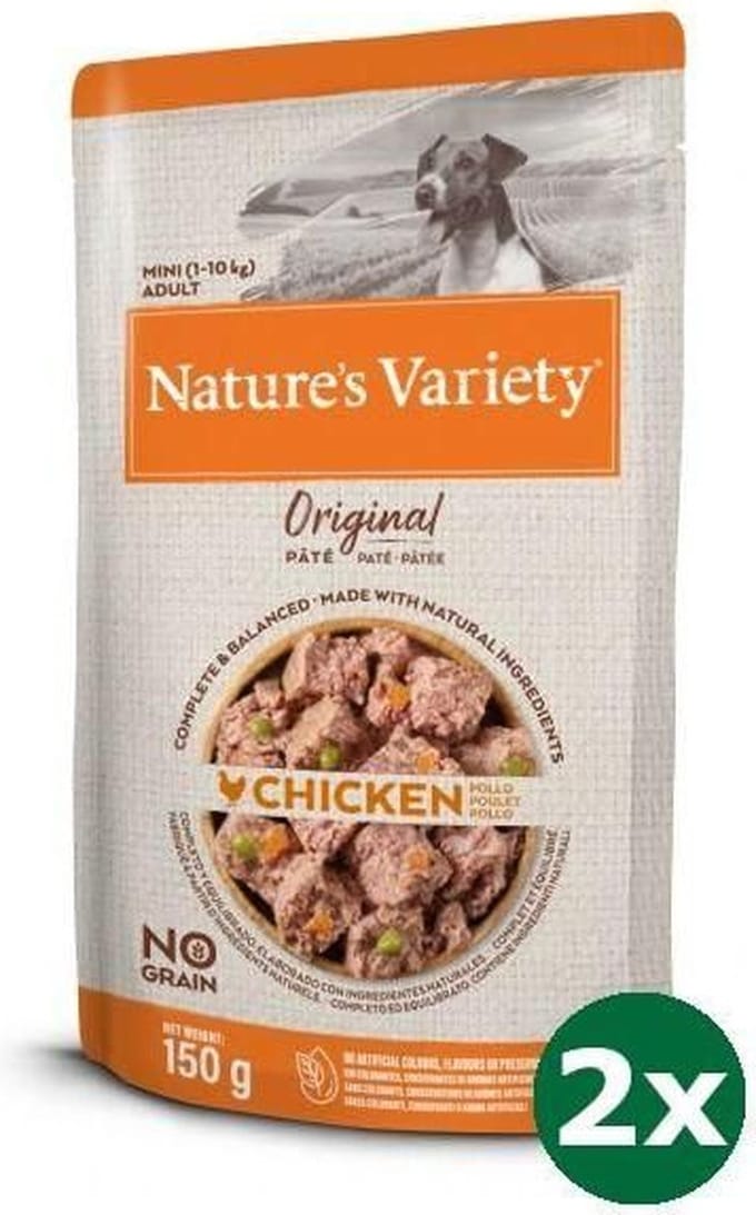 2x8x150 gr Natures variety original mini chicken hondenvoer