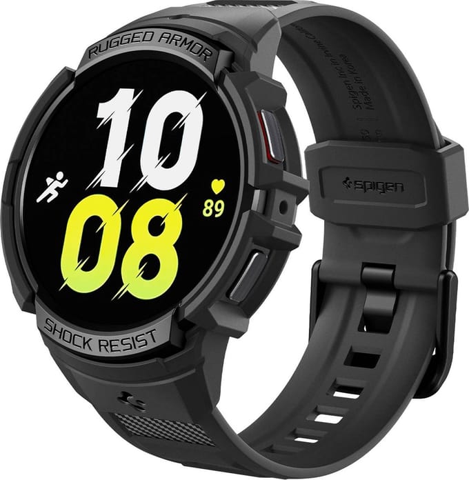 Spigen Rugged Armor Pro Hoesje en Bandje Geschikt voor Samsung Galaxy Watch 6 40MM - Zwart