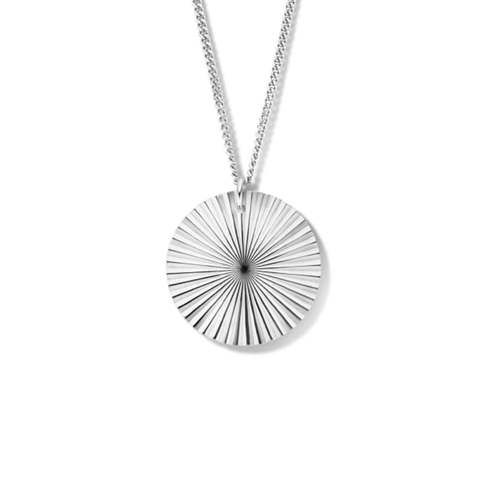 Collier Rondje Gediamanteerd 40 + 4 Cm Zilver Gerhodineerd