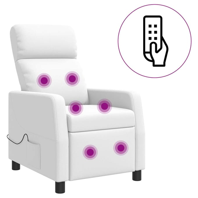 vidaXL - Massage - Relaxstoel - Wit - Kunstleer