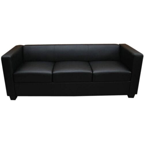 3-zits bank loungebank Lille ~ leder, zwart