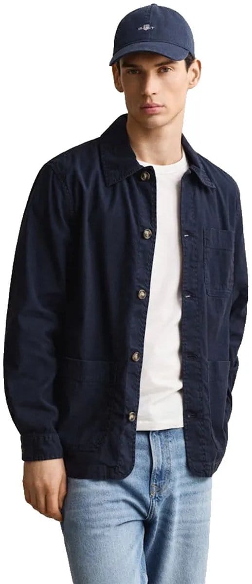 Gant 3250304 Linen Overshirt Blauw M Man