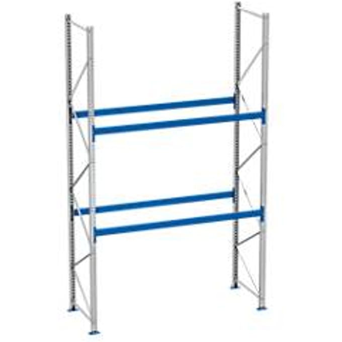 Palletstelling PR 600, basissectie, H 4700 mm, max. 800 kg, 2 dwarssteunen