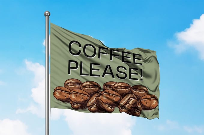 Coffee Please Flag - Koffie Vlag - 150x100cm