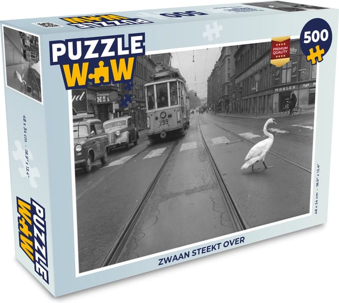 Puzzel Zwaan steekt over - Legpuzzel - Puzzel 500 stukjes
