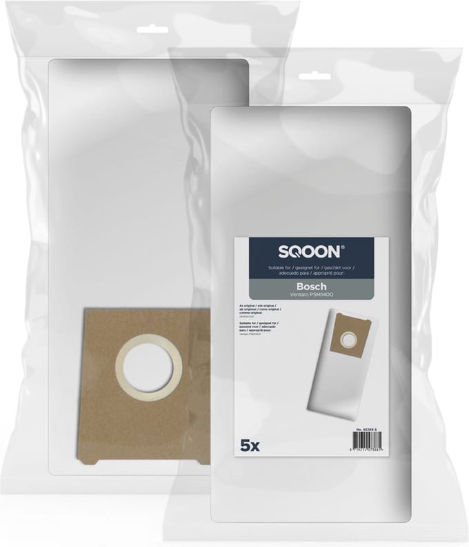SQOON® Stofzuigerzakken Geschikt voor Bosch Ventaro Schuurmachine - 5 Stuks