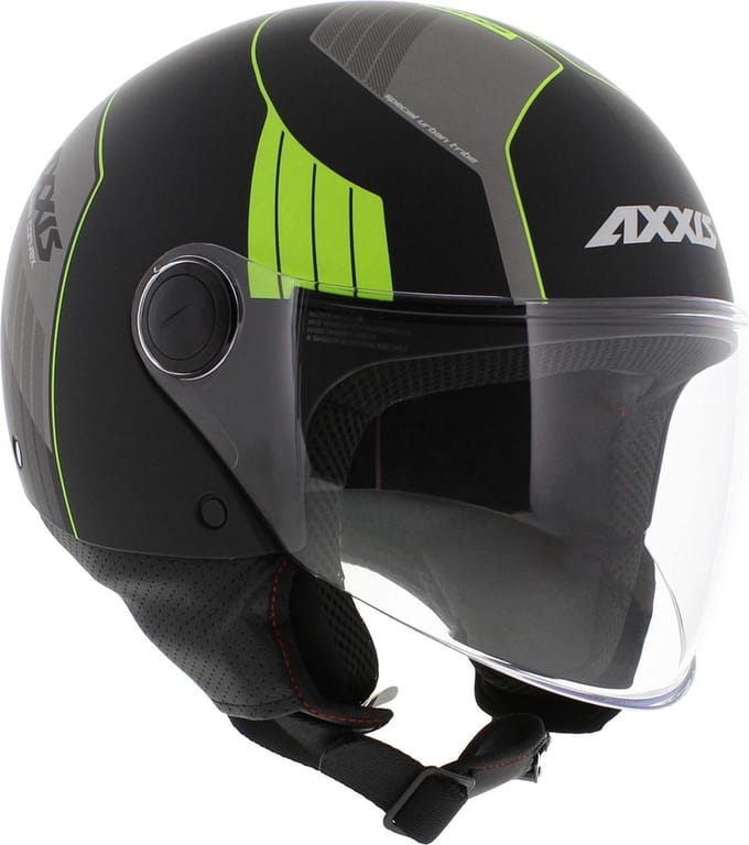 Axxis Square S Convex helm mat zwart geel