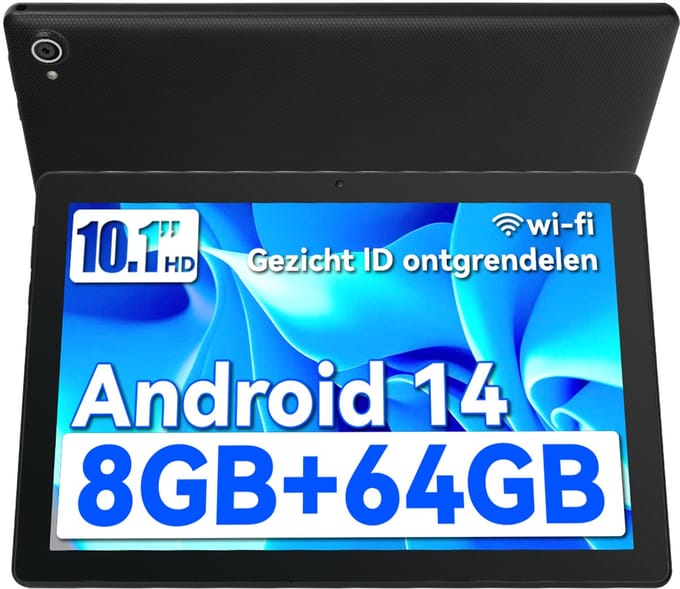 Hotlight- Android 15 Tablet - 10.1 inch - 20(3+17)GB RAM/64GB ROM– 5000mAh - Zwart