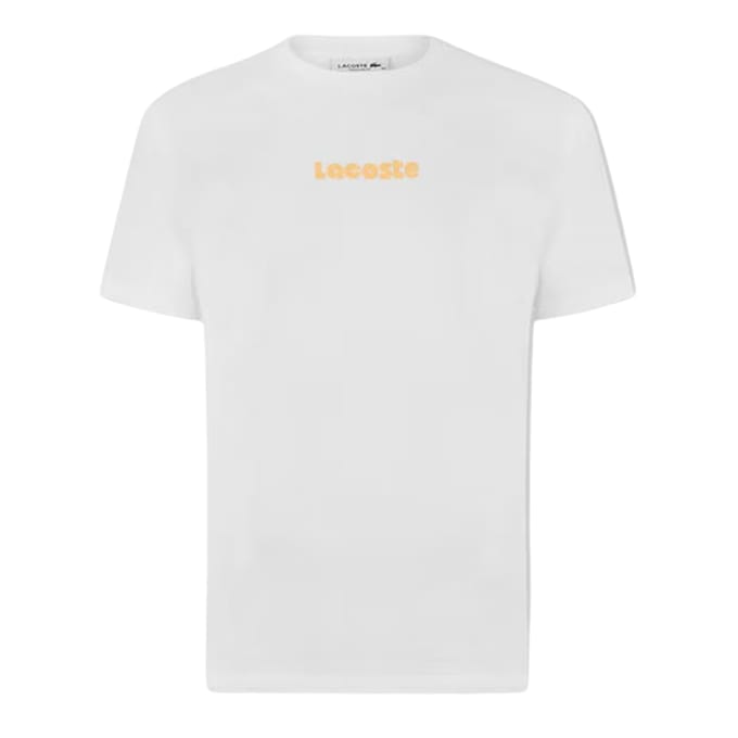 Lacoste Heren T-shirt met korte mouwen en oversized katoenmix (Wit)